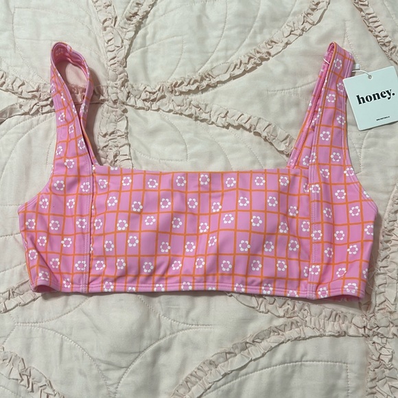 Honey Swim Pink Cali Squareneck Top size XL - Picture 3 of 6